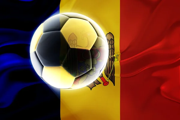 stock image Flag of Moldova wavy soccer