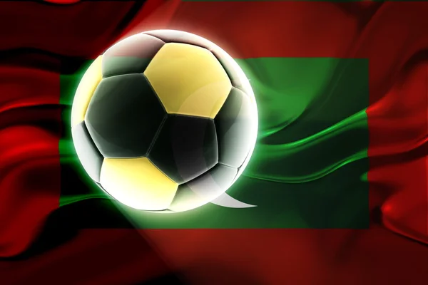 Bandera de Maldivas ondulado fútbol —  Fotos de Stock