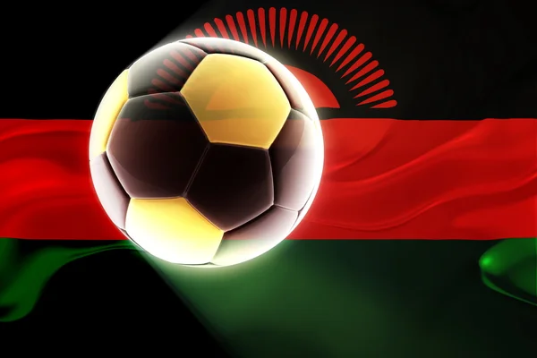 Σημαία του Μαλάουι κυματιστές ποδοσφαίρου — Φωτογραφία Αρχείου