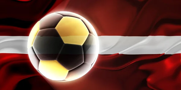 Flag of Latvia wavy soccer — Stock Photo, Image