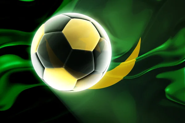 Drapeau de la Mauritanie soccer ondulé — Photo