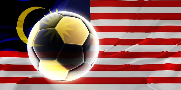 Flag of Malaysia wavy soccer — Stock Photo, Image