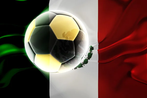 Flag of Mexico wavy soccer — Stock Photo, Image