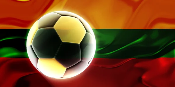 Flag of Lithuania wavy soccer — Stock Photo, Image