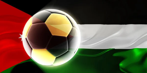 Flag of Jordan wavy soccer — Stock Photo, Image