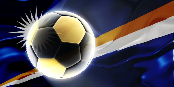 马绍尔群岛波浪足球的旗帜 — 图库照片
