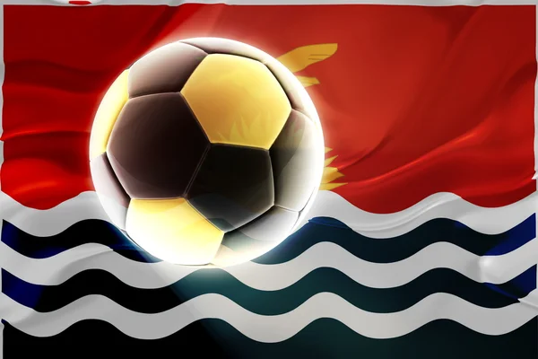 Flag of Kiribati wavy soccer — Stock Photo, Image
