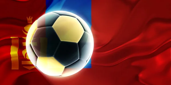 蒙古波浪足球的旗帜 — 图库照片
