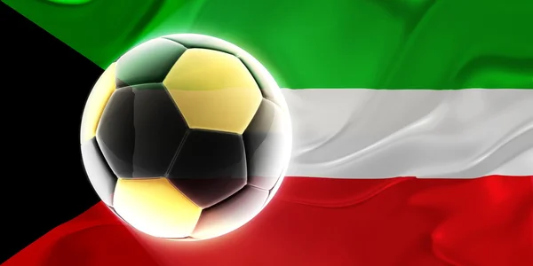 クウェート波状サッカーの旗 — ストック写真