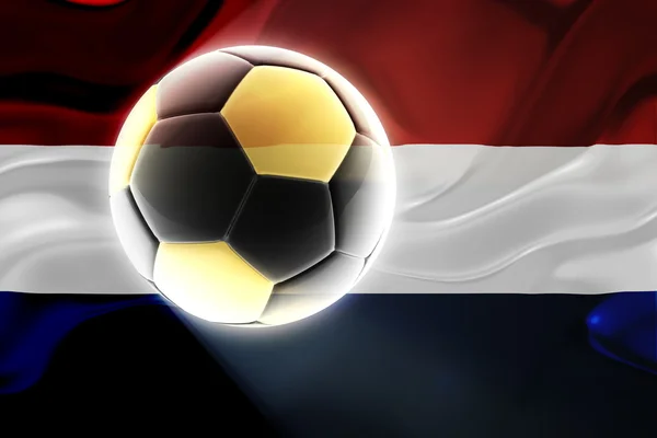 Drapeau des Pays-Bas soccer ondulé — Photo