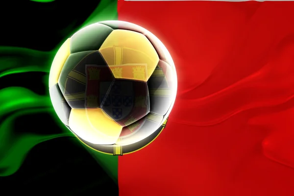 Flag of Portugal wavy soccer — Stock Photo, Image