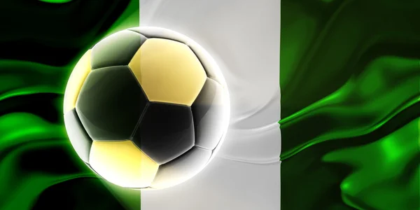 Bandeira da Nigéria bola ondulada — Fotografia de Stock