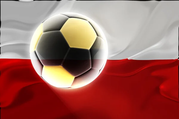 Flag of Poland wavy soccer — Stock Photo, Image