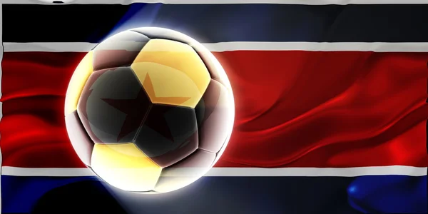 Flag of North Korea wavy soccer — Stock Photo, Image