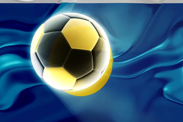 Flag of Palau wavy soccer — Stock Photo, Image