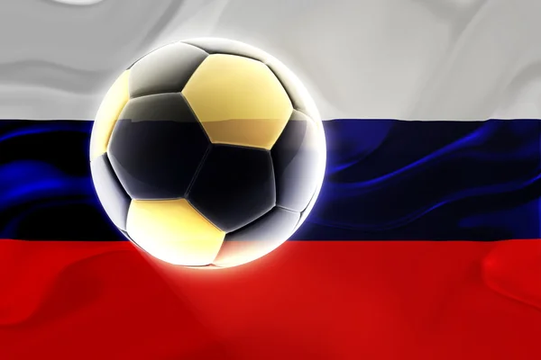 Flag of Russia wavy soccer — Stock Photo, Image