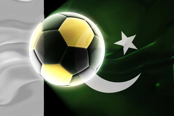 Bandera de Pakistán fútbol ondulado —  Fotos de Stock