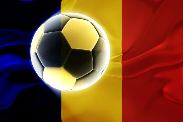 stock image Flag of Romania wavy soccer