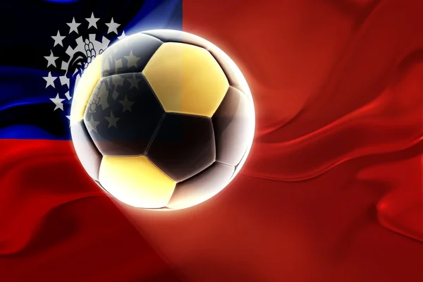 Flagge des myanmarischen welligen Fußballs — Stockfoto