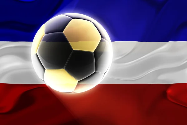 Flag of Serbia and Montenegro wavy soccer — Stock Photo, Image