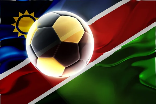 Flag of Namibia wavy soccer — Stock Photo, Image