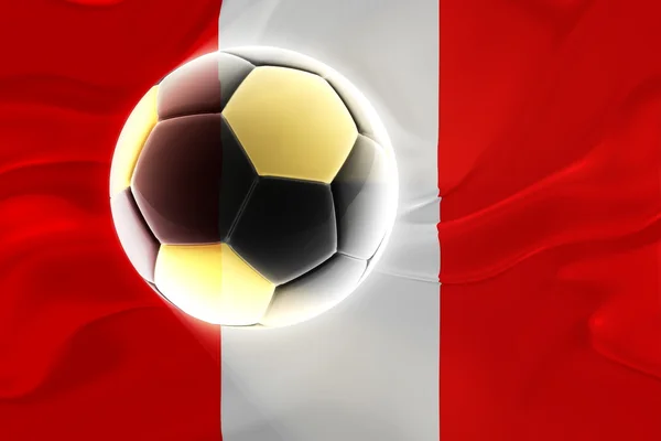 Flag of Peru wavy soccer — Stock Photo, Image