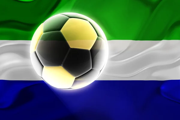Flag of Sierra Leone wavy soccer — Stock Photo, Image