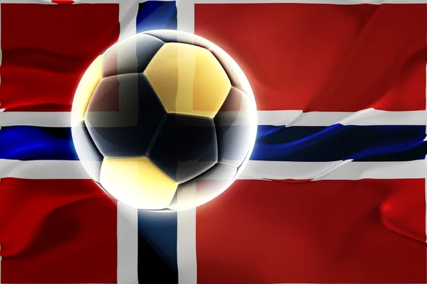 Flag of Norway wavy soccer — Stock Photo, Image