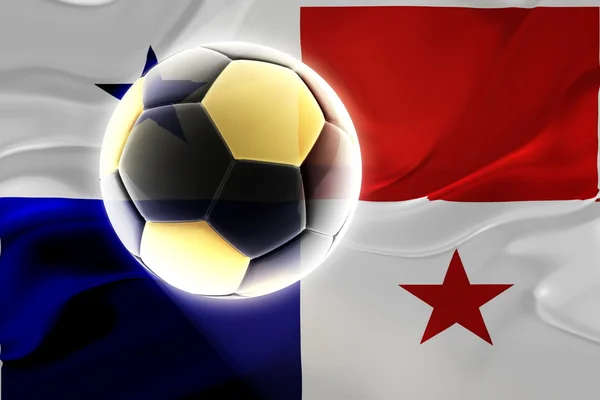 Flag of Panama wavy soccer — Stock Photo, Image