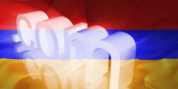 Armenien flagga vågiga www internet — Stockfoto