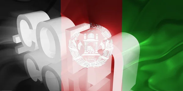 Flag of Afghanistan wavy www internet — Stock Photo, Image