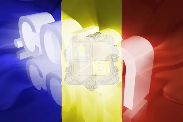 Flag of Andorra wavy www internet — Stock Photo, Image