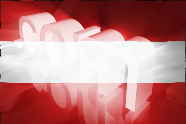 Bandera de Austria ondulado www internet — Foto de Stock