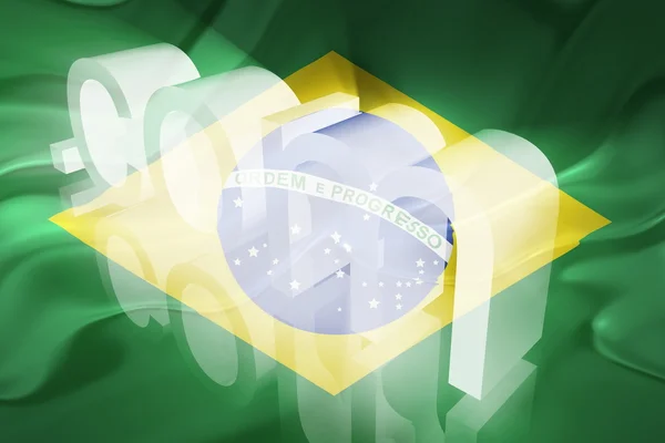 Flag of Brazil wavy www internet — Stock Photo, Image