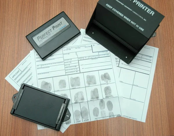 Об'єкти ідентифікації відбитків пальців — стокове фото