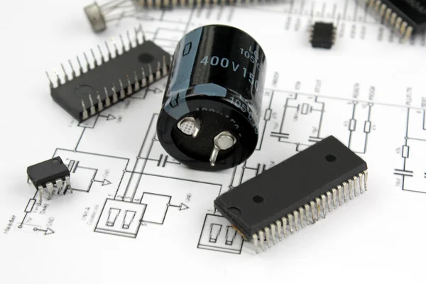Componentes electrónicos — Fotografia de Stock