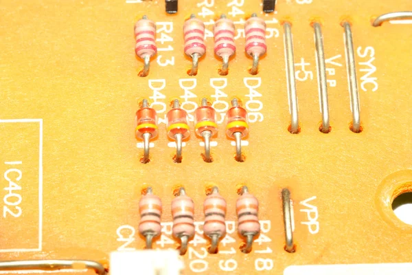 Resistors on circuit board — Stock Photo, Image