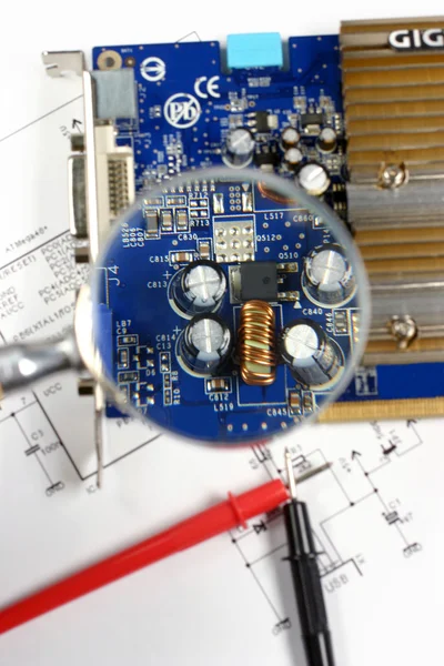 Placa de circuito close-up — Fotografia de Stock
