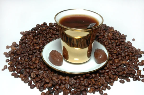 Kawa na talerzu — Zdjęcie stockowe