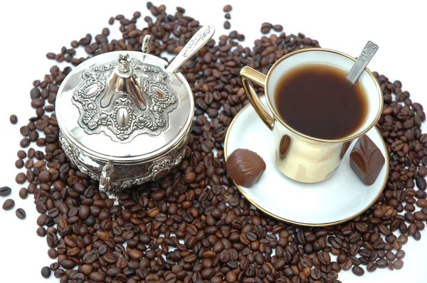 Káva a cukr mísa — Stock fotografie
