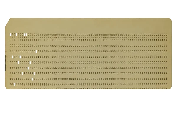 Punched card - yellow — Stock Photo, Image