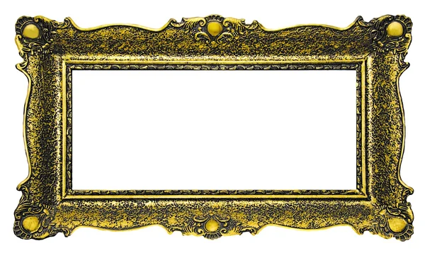 Antique Gold Picture Frame - Rectangle — Stock Photo, Image