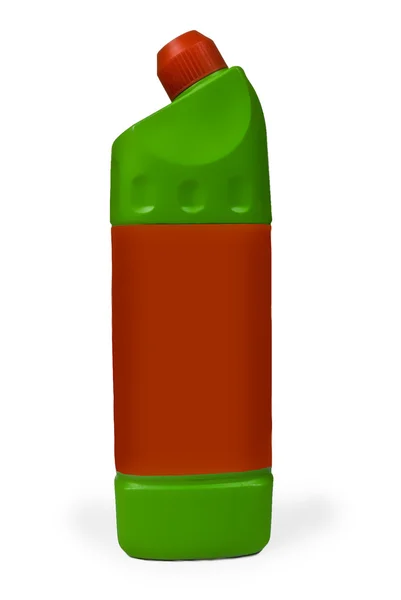 Plastic bottle with blank label — Stok fotoğraf