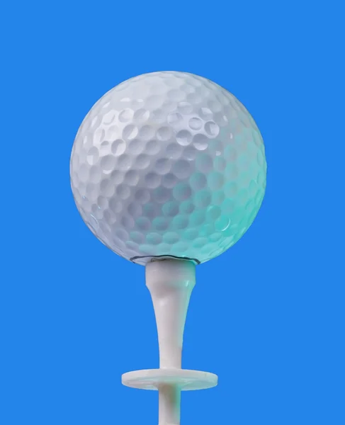 Golf ball on white tee — Stock Photo, Image