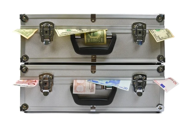 stock image Suitcases with money