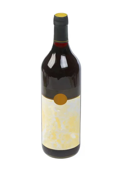 Fles wijn met lege label — Stockfoto