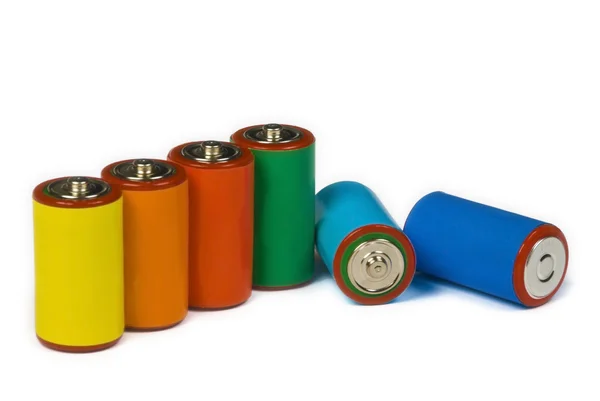 Красочные батарейки — стоковое фото