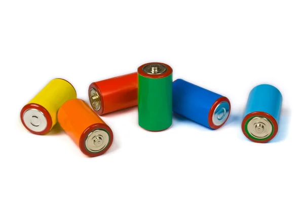 Красочные батарейки — стоковое фото