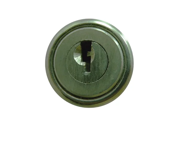 Round metal lock and keyhole — Stock Photo, Image