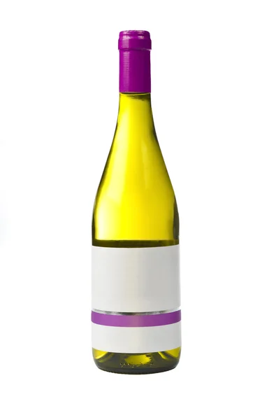 Bottle of quality wine with blank label — Stock Photo, Image